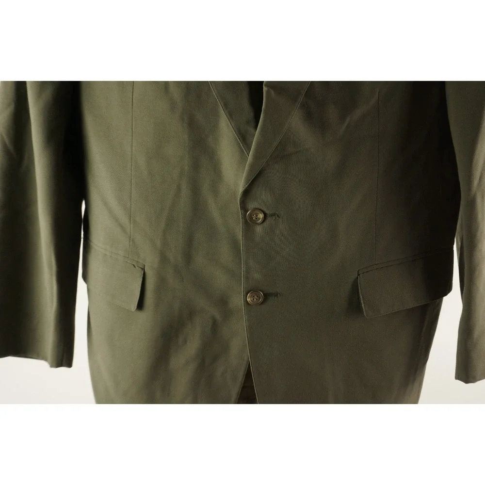Vintage Polo University Ralph Lauren Mens 44R Green Woven Wool Sport Coat Jacket